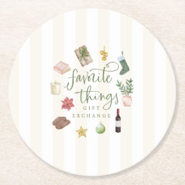 Favorite Things Geschenk Austausch Weihnachts-Part Runder Pappuntersetzer