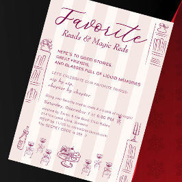 Favorite Things Holiday Book Club Wine Theme Party Einladung