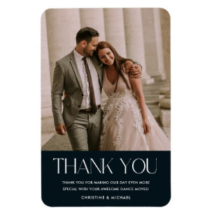 Favorite Wedding Foto Vielen Dank   Navy Blue Magnet