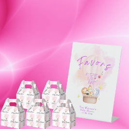 Favoriten Baby Animal Safari in Pink Hot Air Ballo Sockelschild