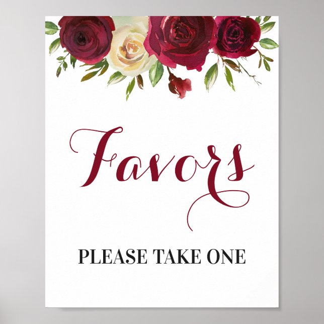 Favoriten Bitte nehmen Sie ein Marsala Burgundy Fa Poster (Vorne)