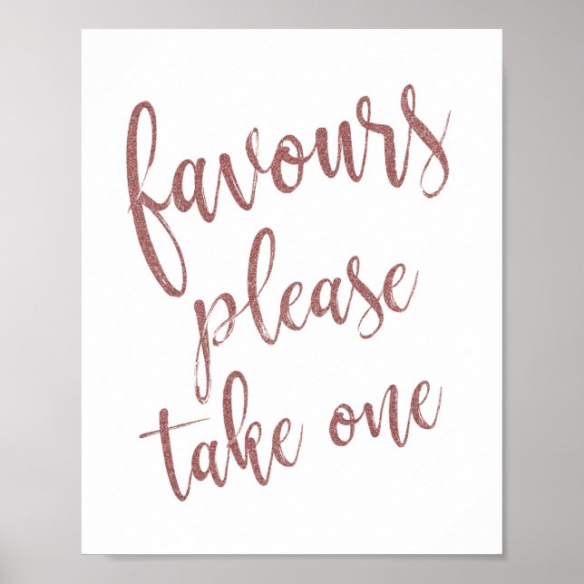 Favoriten Bitte nehmen Sie eine Rose Gold Glitzer  Poster (Vorne)