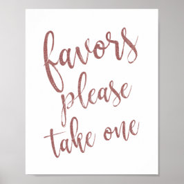 Favoriten Bitte nehmen Sie eine Rose Gold Glitzer  Poster