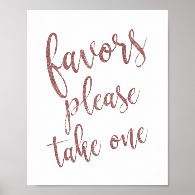 Favoriten Bitte nehmen Sie eine Rose Gold Glitzer  Poster (Vorne)