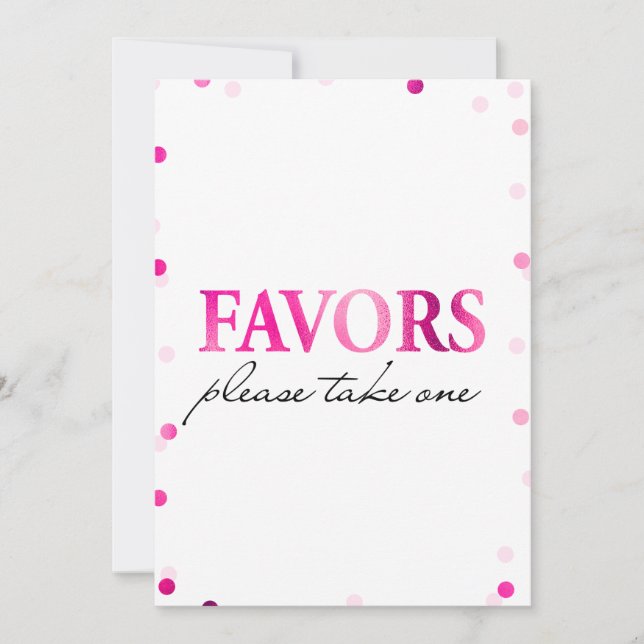 Favoriten-Brautparty-Signierung | Rosa Magenta Con Einladung (Vorderseite)