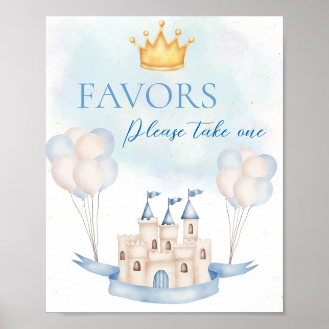 Favoriten FairyTale Prince Burg Crown Ballon Party Poster (Vorne)