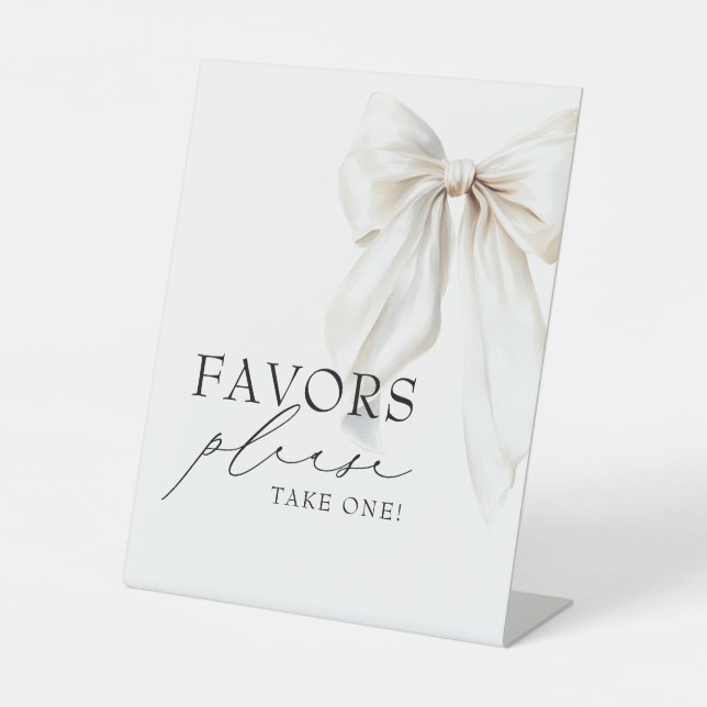 Favoriten für das White Bow-Brautparty Sockelschild (Vorderseite)
