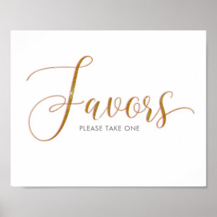 Favoriten Gold Glitzer Script Text Poster