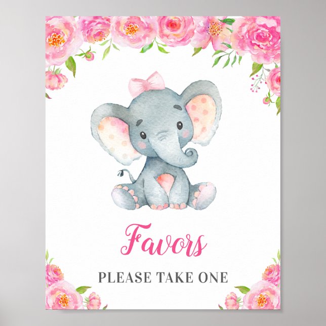Favoriten nehmen ein kleines Erdnusselephant-Mädch Poster (Vorne)