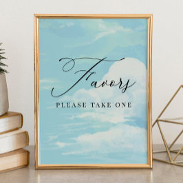 Favoriten Schild Blue Sky Cloud Baby Shower