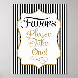Favoriten Schwarzes Gold Streifen signieren Poster