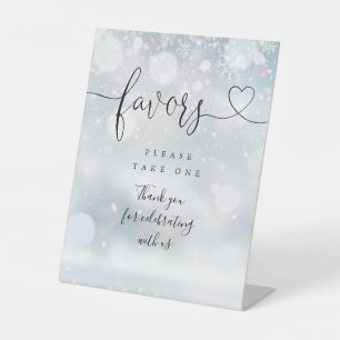 Favoriten Winterschneeflocken Herzschrift Sockelschild
