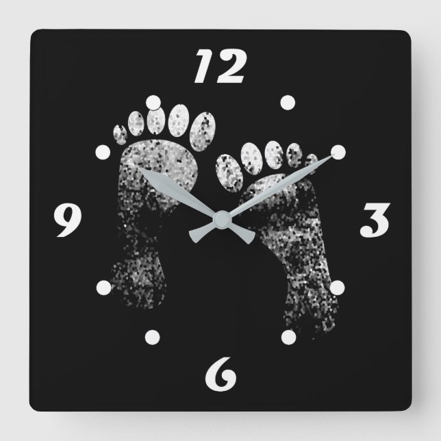 Favoritenbeine Quadratische Wanduhr (Vorderseite)