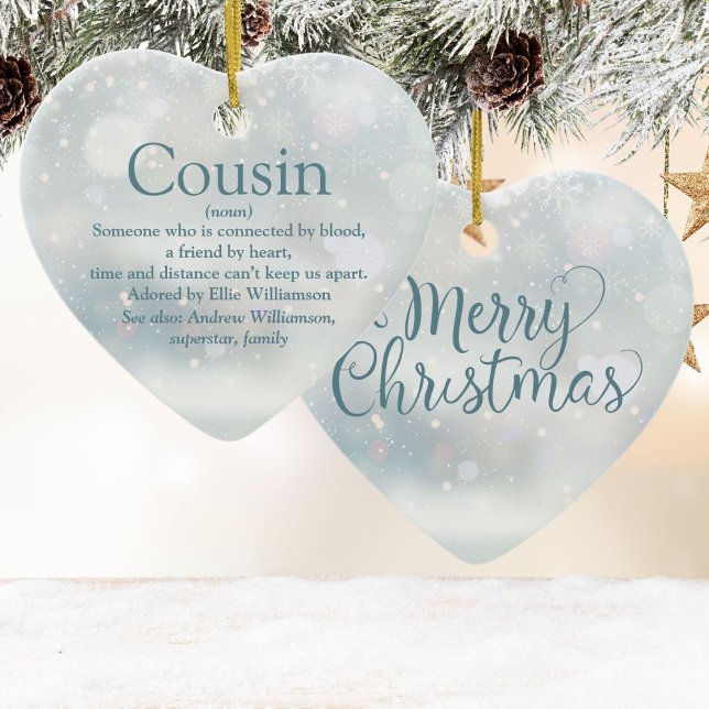 Favoritendefinition Cousin frohe Weihnachten Keramik Ornament (Favorite Cousin Definition Merry Christmas Ceramic Ornament)