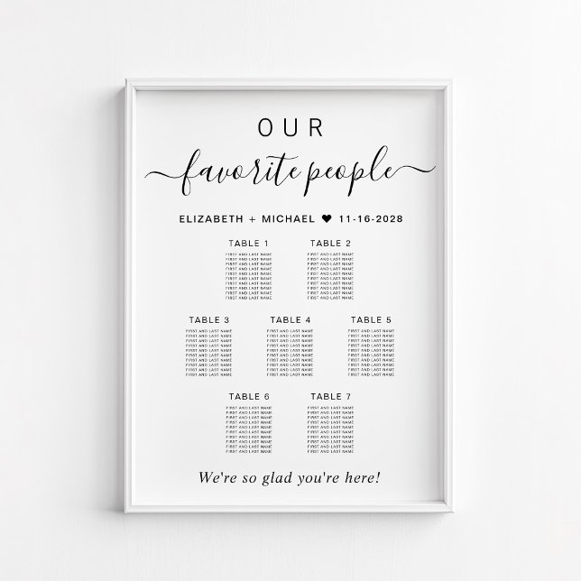 Favoritenleute 7 Tabelle Hochzeitssatellite Poster (Von Creator hochgeladen)