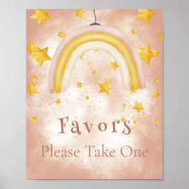 Favors Boho Regenbogen goldene Sterne magischer St Poster