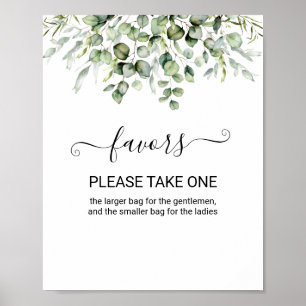 Favors Greenery Sign Poster