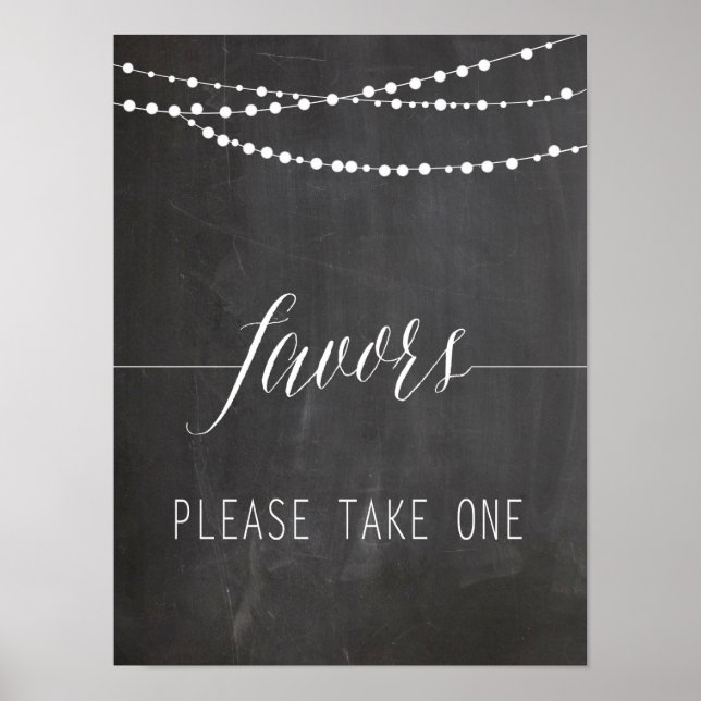 FAVORS Hochzeitszeichen | Kalligrafie Poster (Vorne)