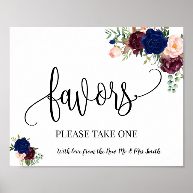 Favors Party signieren Hochzeitsempfang schicke Ma Poster (Vorne)