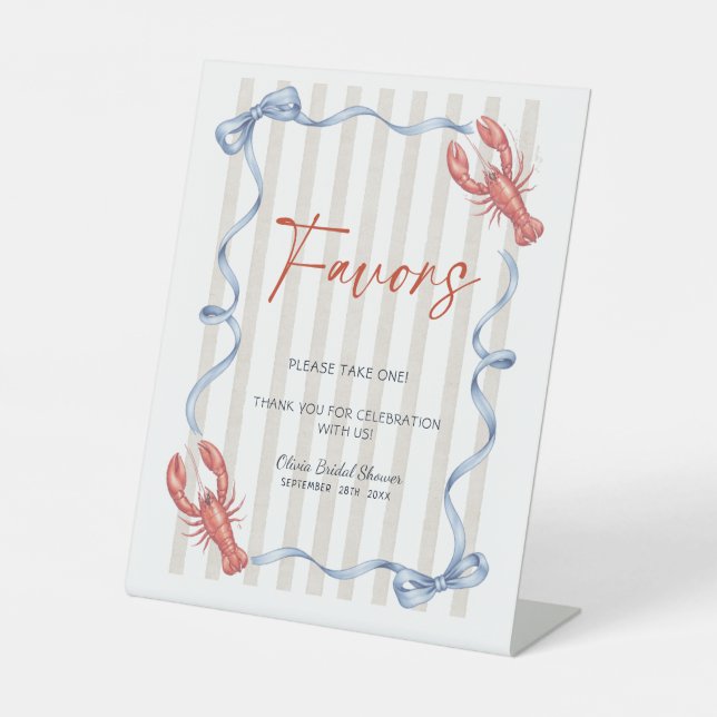 Favors She’s a Catch Coastal Bridal Shower Sockelschild (Vorderseite)
