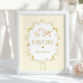 Favors Silly Goose gender neutral gingham Poster