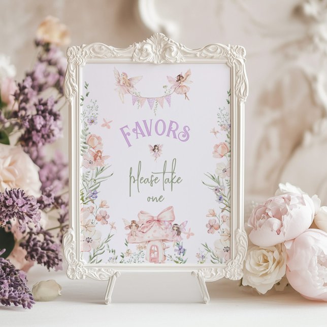 Favors Whimsical Fairy First Birthday Wildflower Poster (Von Creator hochgeladen)