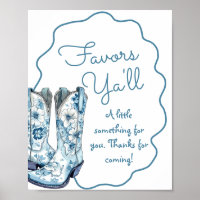 Favors ya'll Chinoiserie Boots Brautparty-Zeichen