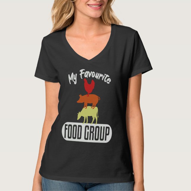 Favourite Food Group Meat Beef Butchers T-Shirt (Vorderseite)