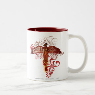 Fawkes breitet seine Flügel aus Zweifarbige Tasse