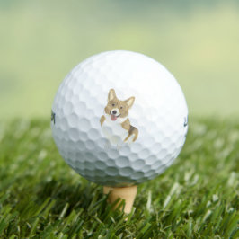 Fawn and White Corgi Golfball