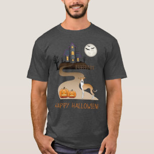 Fawn and White Iggy and Halloween Spuk House T-Shirt