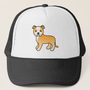 Fawn and White Staffordshire Bull Terrier Dog Truckerkappe