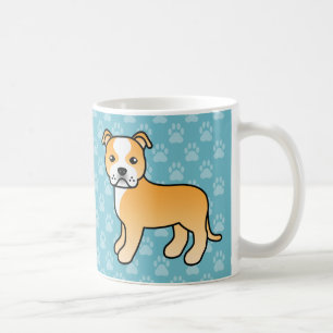 Fawn and White Staffordshire Bull Terrier Kaffeetasse
