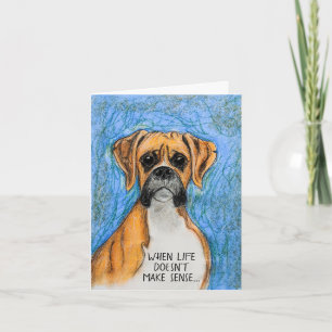 Fawn Boxer Dog Sympathy Card Karte