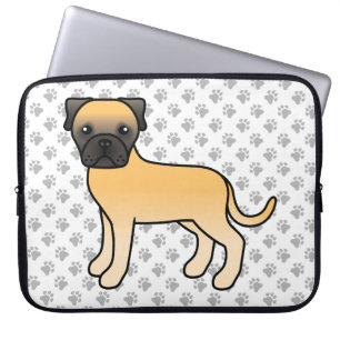 Fawn Bullmastiff Niedlich Cartoon Dog & Paws Laptopschutzhülle