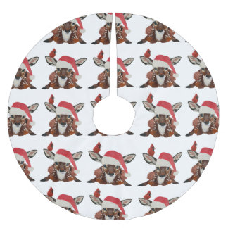 FAWN & CARDINAL CHRISTMAS POLYESTER WEIHNACHTSBAUMDECKE