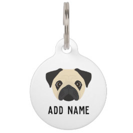 Fawn Colored Mops Dog Haustiermarke