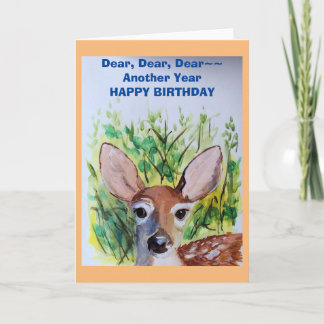Fawn Deer Happy Birthday Blank Grußkarten Dankeskarte