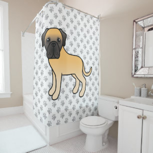 Fawn English Mastiff Niedlich Cartoon Dog Duschvorhang