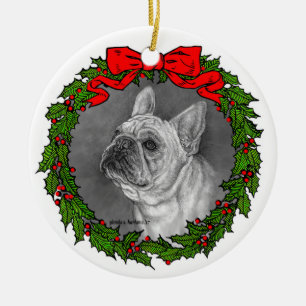 Fawn French Bulldog Art von Glenda S. Harlan Keramik Ornament