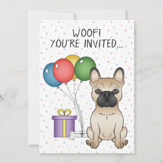 Fawn French Bulldog Cartoon Dog - Geburtstag Einladung