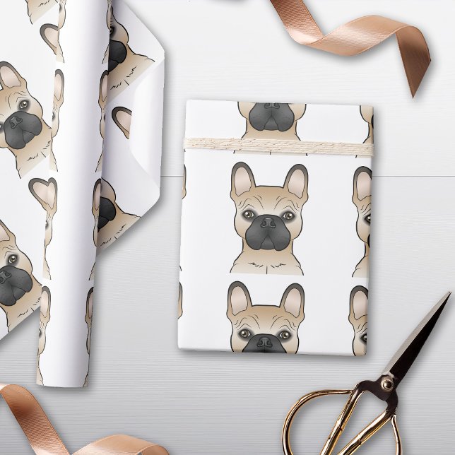 Fawn French Bulldog Cartoon Dog Muster Geschenkpapier (Von Creator hochgeladen)