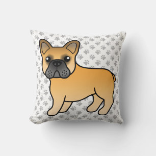 Fawn French Bulldog Niedlich Cartoon Dog Kissen