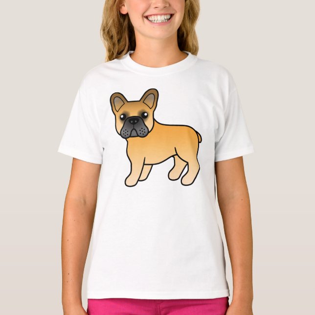 Fawn French Bulldog Niedlich Cartoon Dog T-Shirt (Vorderseite)
