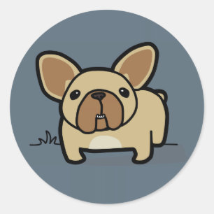 Fawn Frenchie Runder Aufkleber