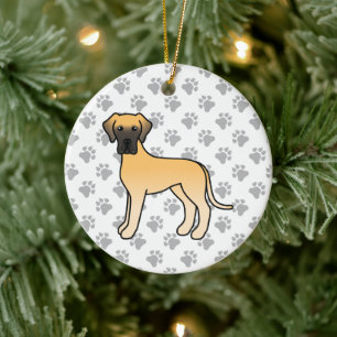 Fawn Great Dane Niedlich Cartoon Dog Keramik Ornament