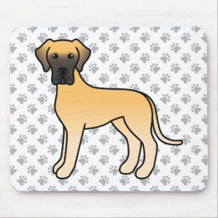 Fawn Great Dane Niedlich Cartoon Dog Mousepad