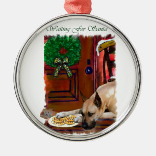 Fawn Great Dane Weihnachten Silbernes Ornament