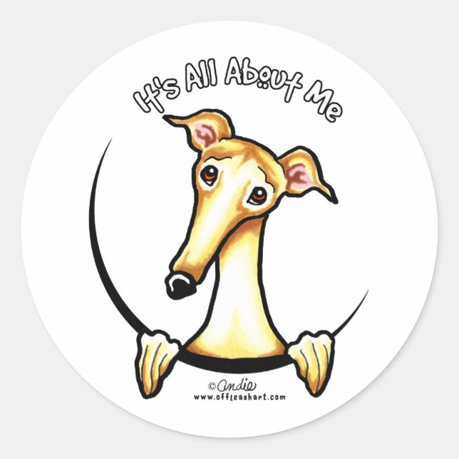Fawn Greyhound IAAM Runder Aufkleber (Vorderseite)