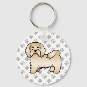 Fawn Havanese Cute Cartoon Dog Illustration Schlüsselanhänger